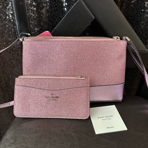 kate spade Bags Kate Spade Lola Glitter Rose Pink Crossbody Purse